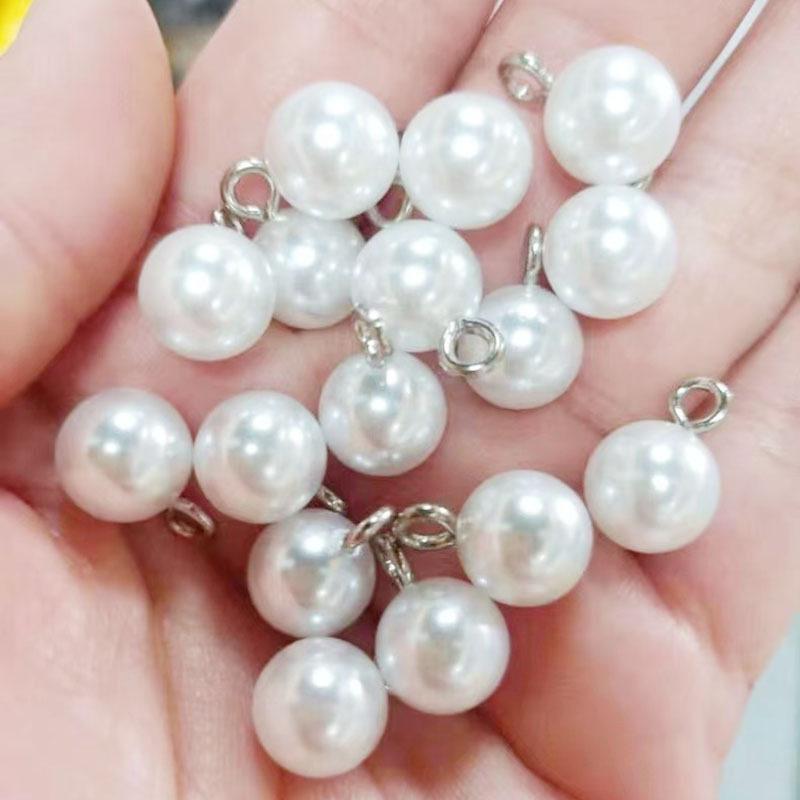 Botones de perlas resaltados blanco cosido a mano botones redondos poco perfume viento jersey cheongpao decoración pies altos accesorios botones pic 1
