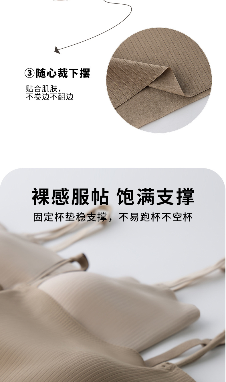 直播爆款美背吊带背心带胸垫固定杯内搭外穿薄款无痕打底抹胸背心详情5