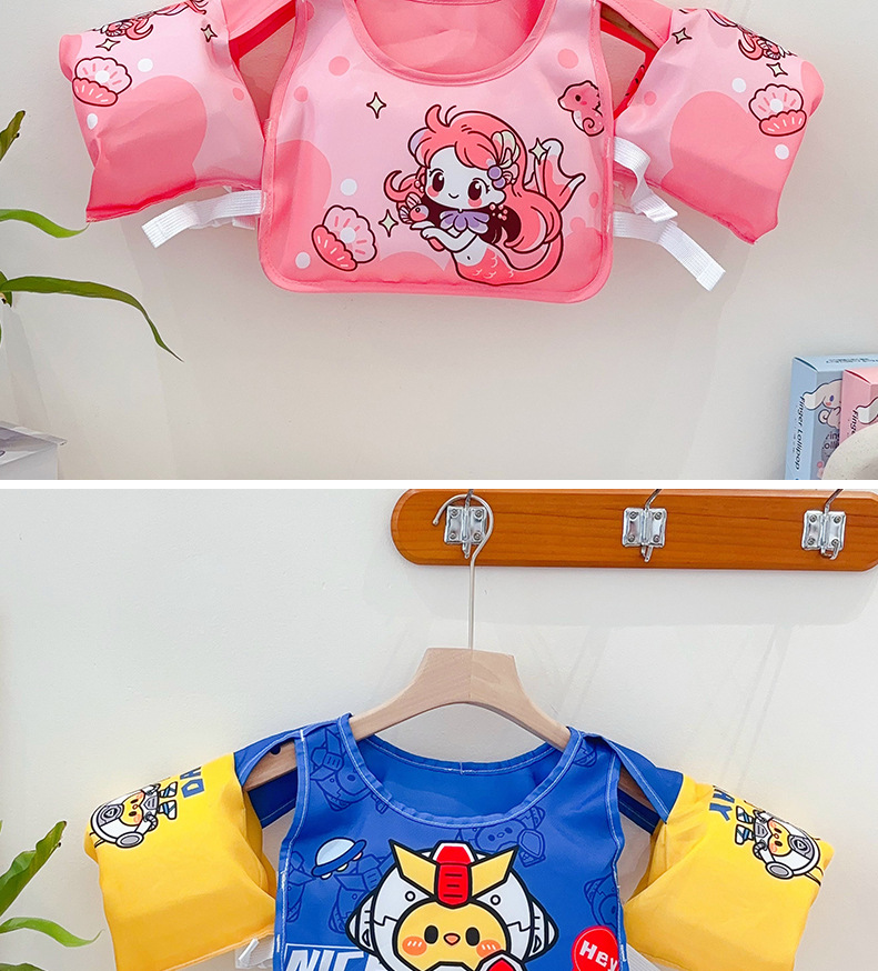 24新款宝宝浮力背心免充气浮力马甲卡通印花儿童恐龙游泳救生衣详情10