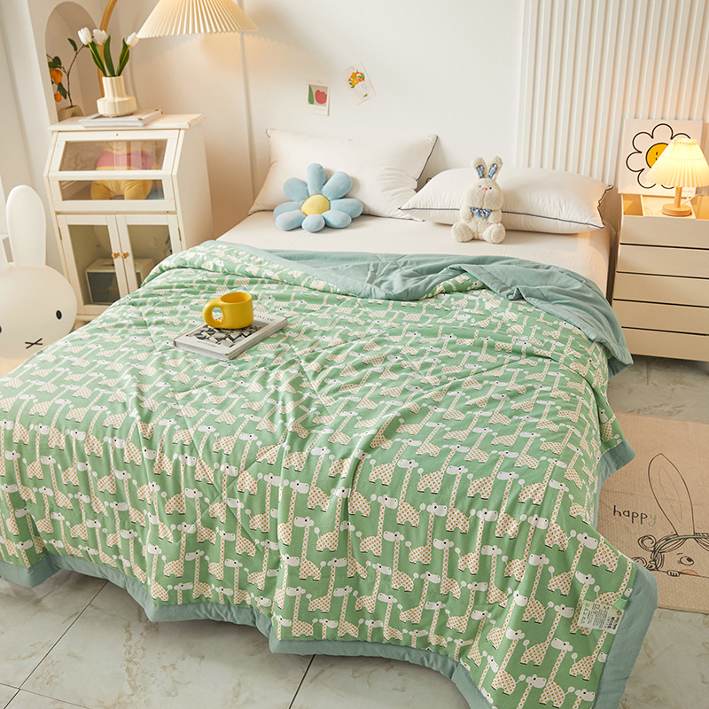 Small floral cotton summer quilt, summer cooling quilt, air conditioner quilt, summer pure cotton all-cotton quilt set, household washable pic 33