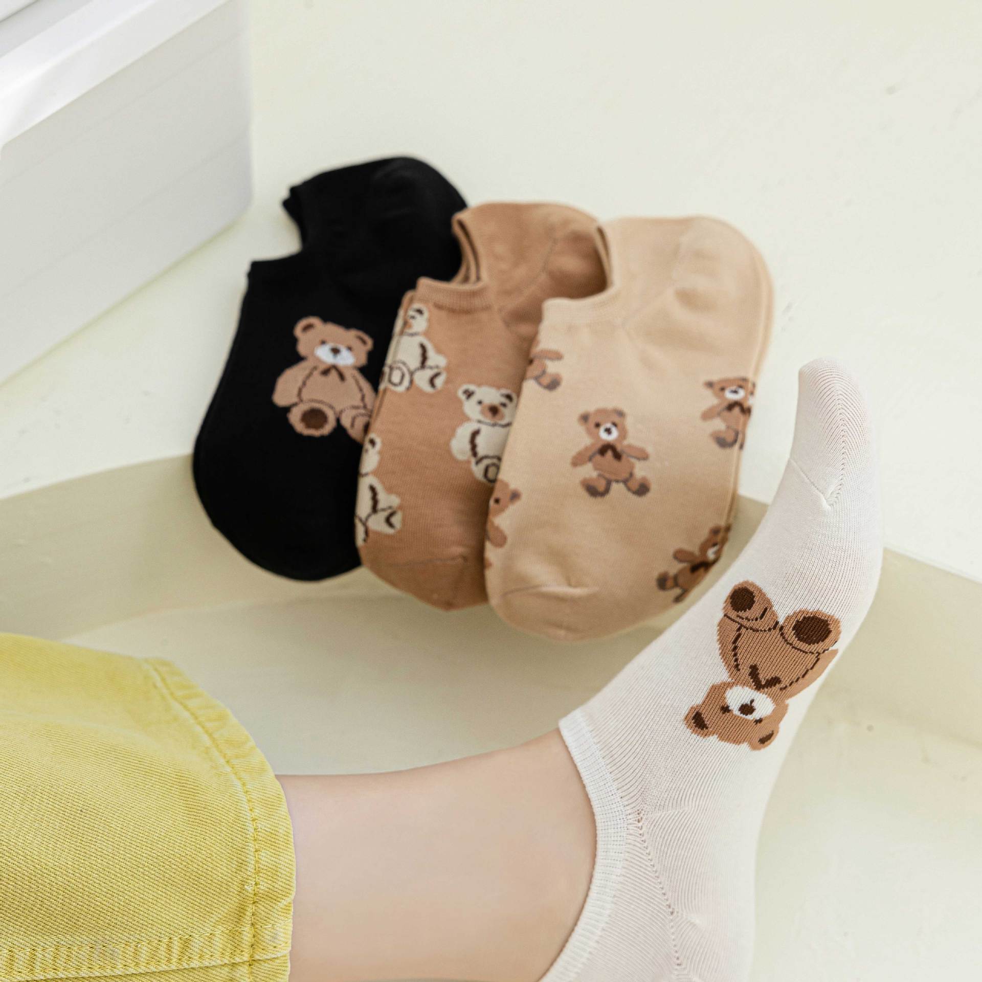 严选卡通女生袜子女船筒袜夏季薄款袜子提花短款女生棉袜子批发详情4