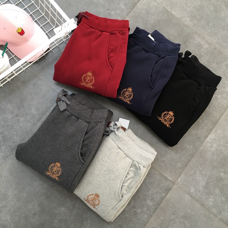 Autumn and winter lambskin sweatpants for women and couples, casual high-waisted cotton chanel-style long pants, loose tight-fitting fleece pants pic 15