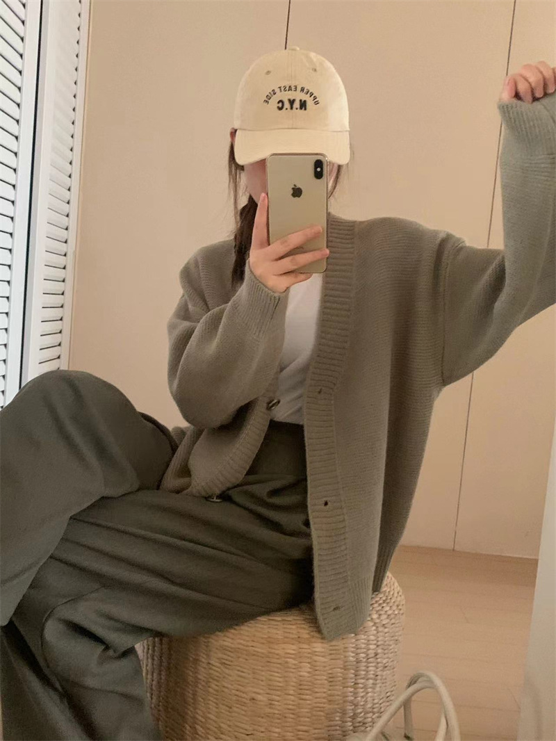 V领短款显瘦针织开衫女外搭2023秋季新款女装气质毛衣外套上衣女详情41
