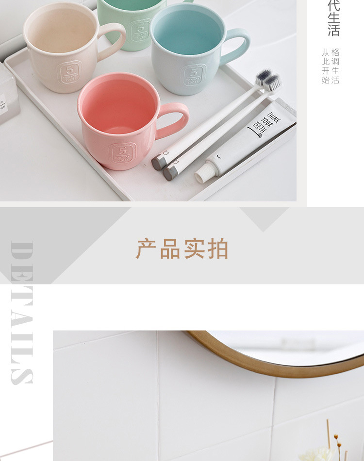 创意素色情侣漱口杯 环保塑料洗漱杯 加厚圆形牙刷杯定制logo批发详情6