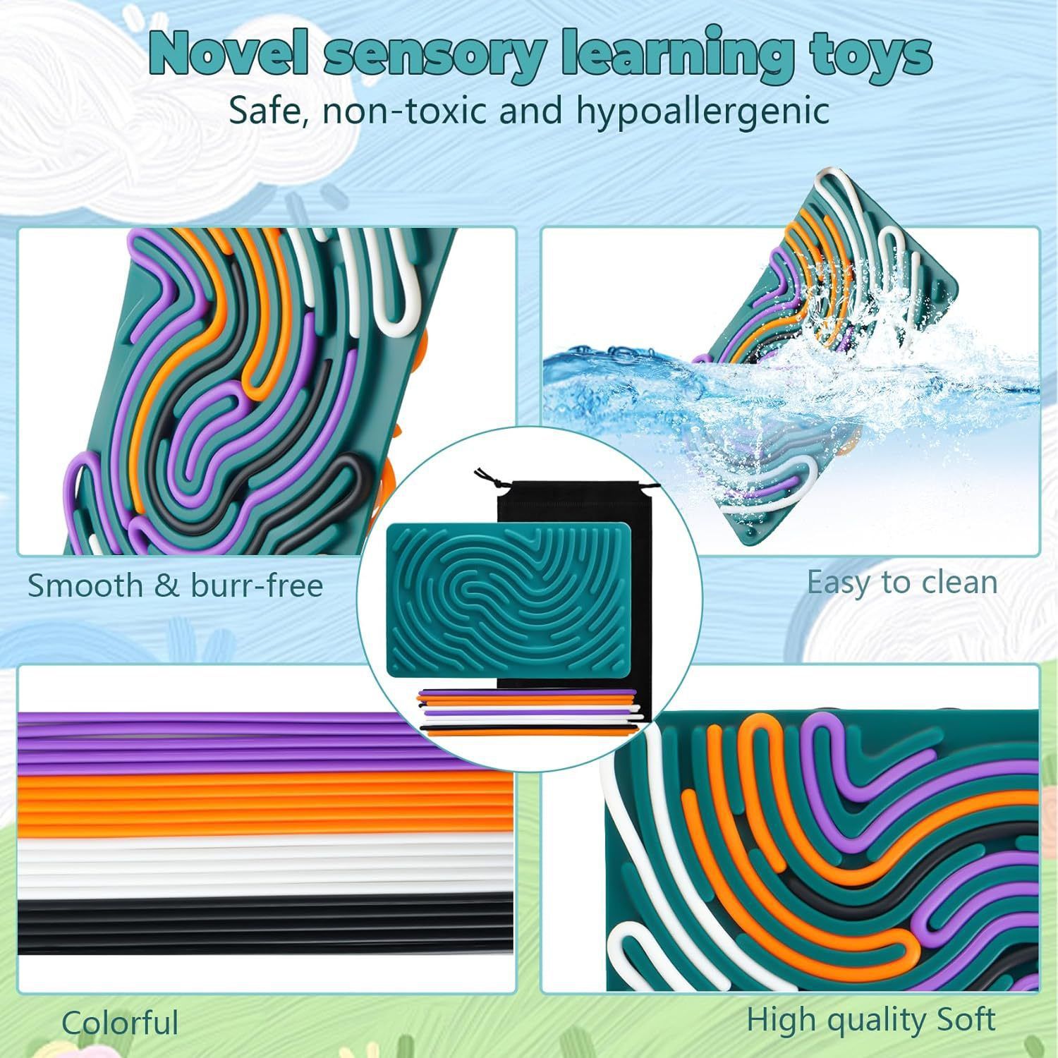 跨境Sensory Activity Board感官活动板硅胶 解压神器现货详情7