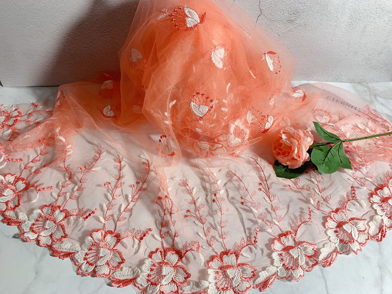 Factory direct sales of home textile accessories, embroidery, small butterfly fabric, skirts, wedding dresses, lace accessories, customization pic 5