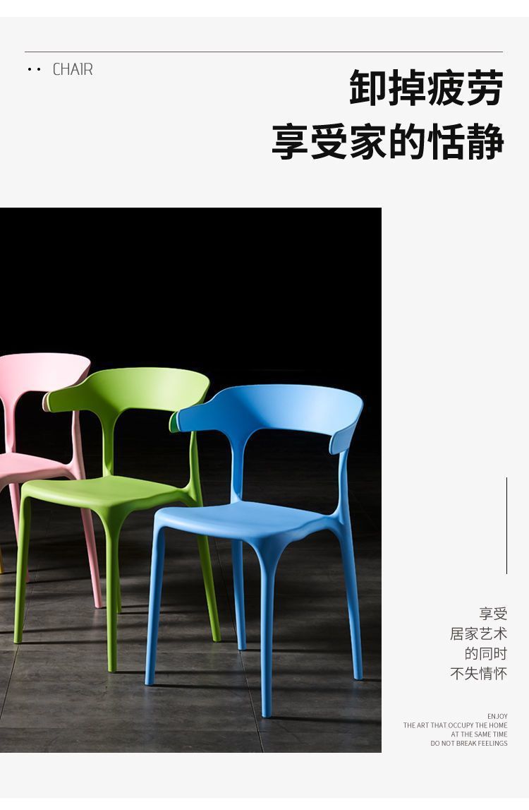 厚大人经济塑胶椅子大排档椅塑料椅子简约靠背凳子家用北欧餐椅加详情4