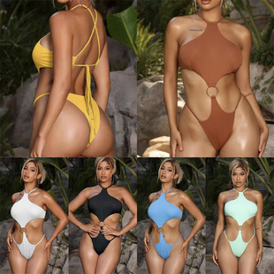 The 2020 new three-piece set of sexy printed bikini swimsuits for large-sized export from Africa, Europe and America pic 16