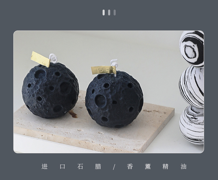 Moon scented candles, creative bedroom ornaments and souvenirs, spherical moon candles pic 8