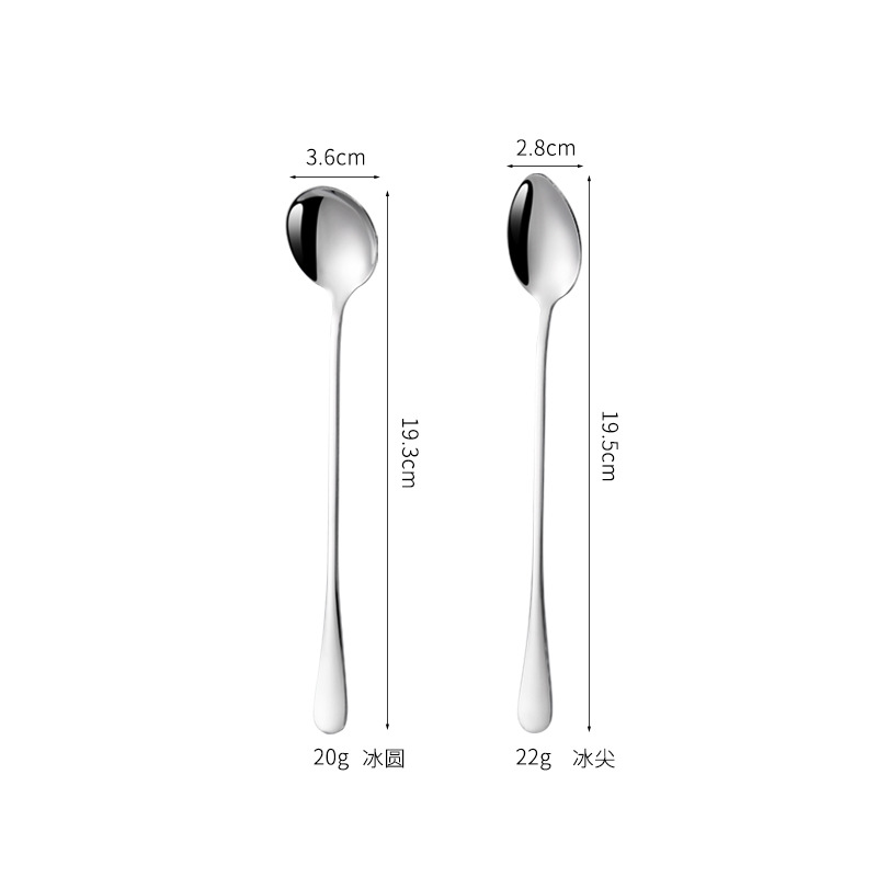 不锈钢勺子家用吃饭汤勺调羹长柄甜品圆勺加厚1010酒店西餐具批发详情13