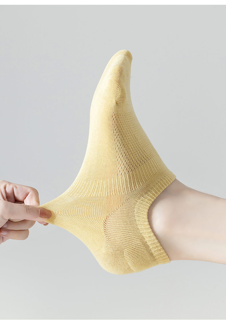 夏季网眼纯棉款女生真正手工缝合一体机针织袜短款隐形糖果色短袜详情7