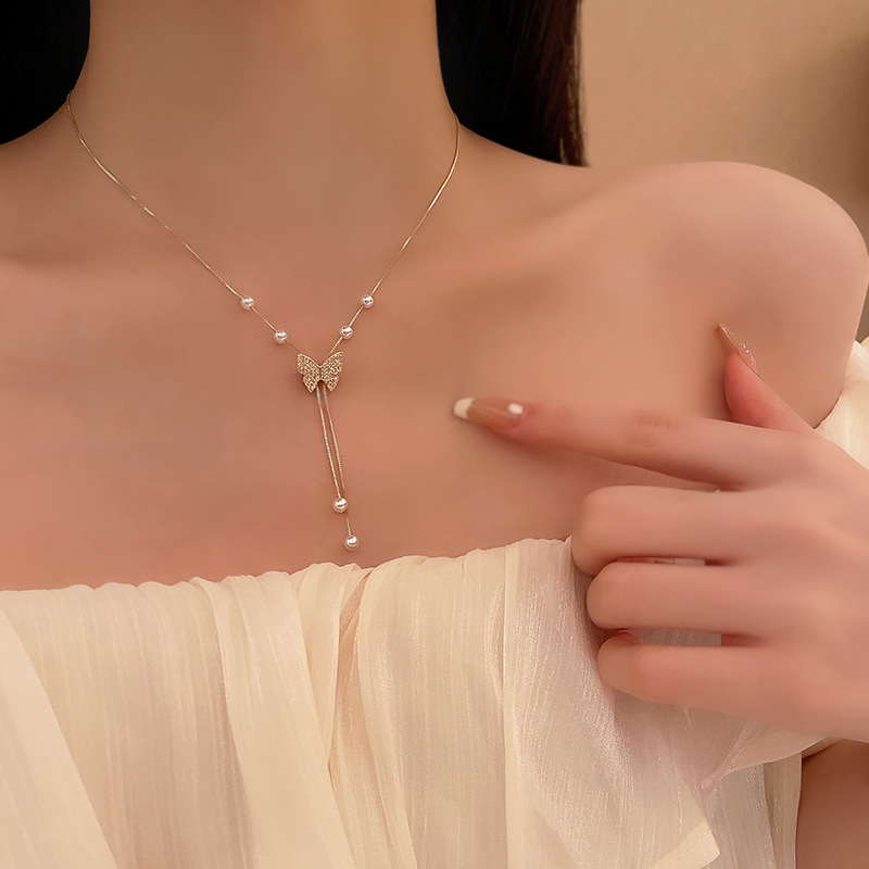 French retro high-end pearl necklace with a unique feminine charm, simple and elegant sweater chain, gentle and fairy-like accessory pic 16