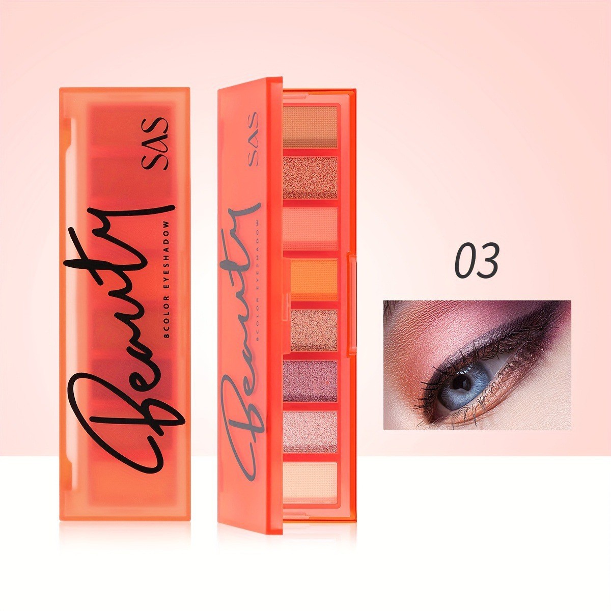 USHAS欧美跨境现货八色眼影盘珠光哑光防水不晕染闪粉眼影SAF038详情14