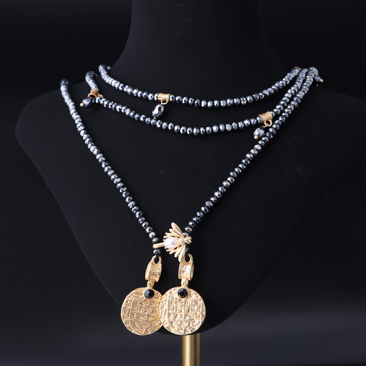 中古vintage高级感时尚个性气质镀真金复古多层项链详情5