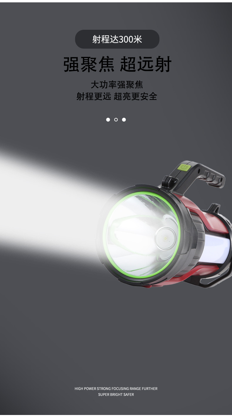 New cross-border outdoor USB charging ultra-bright long-range multi-functional high-intensity flashlight led high-intensity portable searchlight pic 3