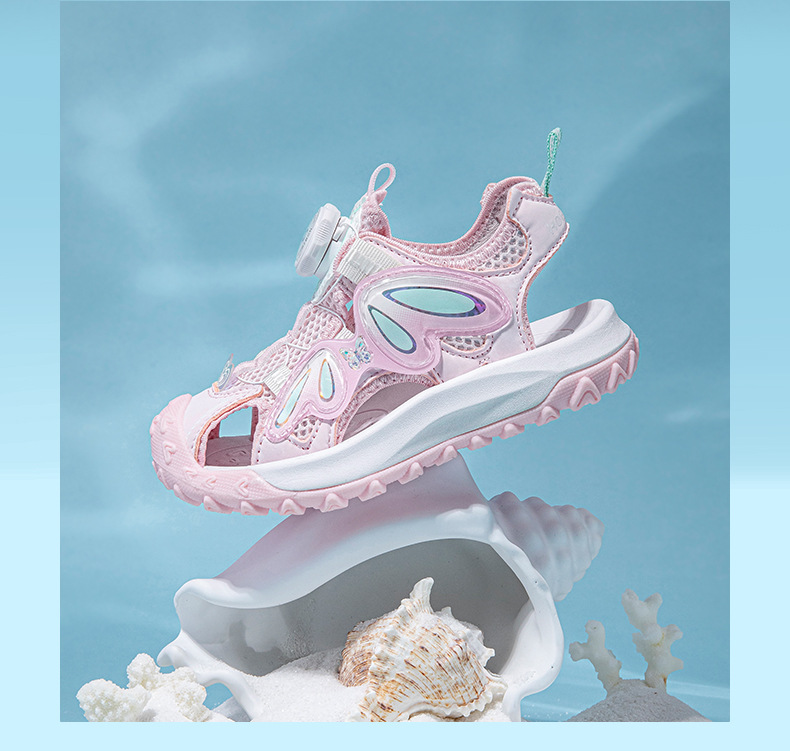 哈比熊女童凉鞋夏季款女生包头凉鞋旋转扣女童透气沙滩鞋厂家直销详情9