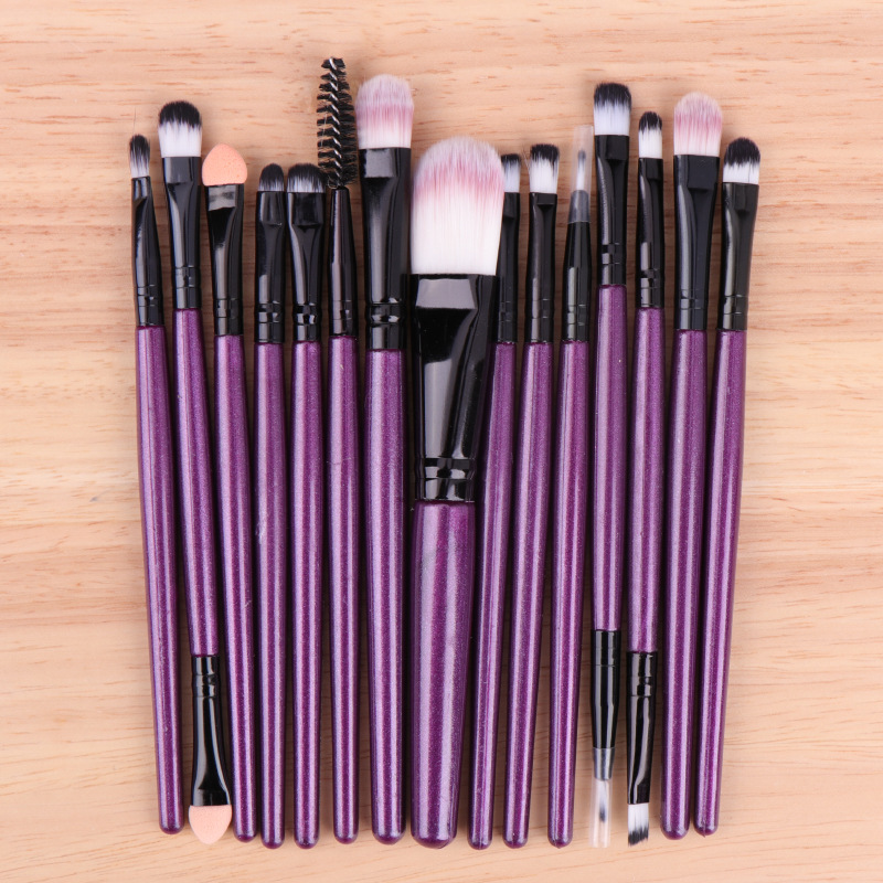 15-piece makeup brush set: eyeshadow brush, eye brush, eyebrow brush, eyelash brush, lip brush, complete set of beauty tools in stock, shanilak pic 15