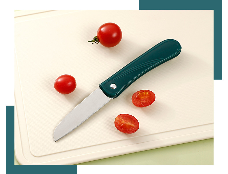 Folding fruit knife, stainless steel portable knife, wholesale gift, two-yuan store fruit slicing knife, household peeler pic 8