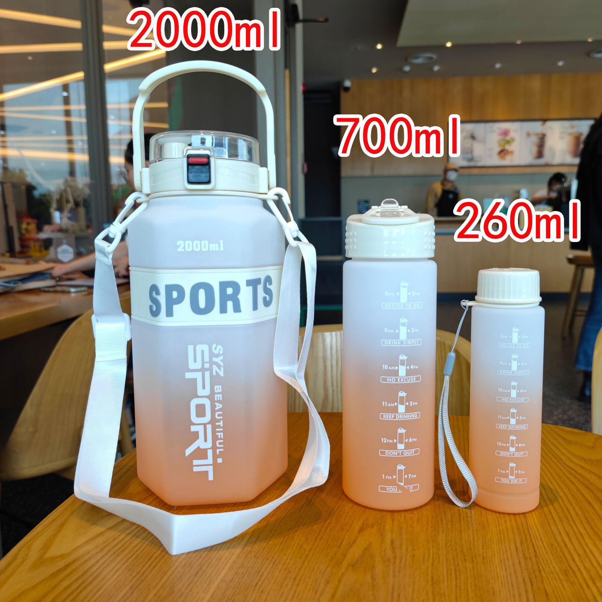 Large-capacity gradient color water cup for fitness and sports water pic 1