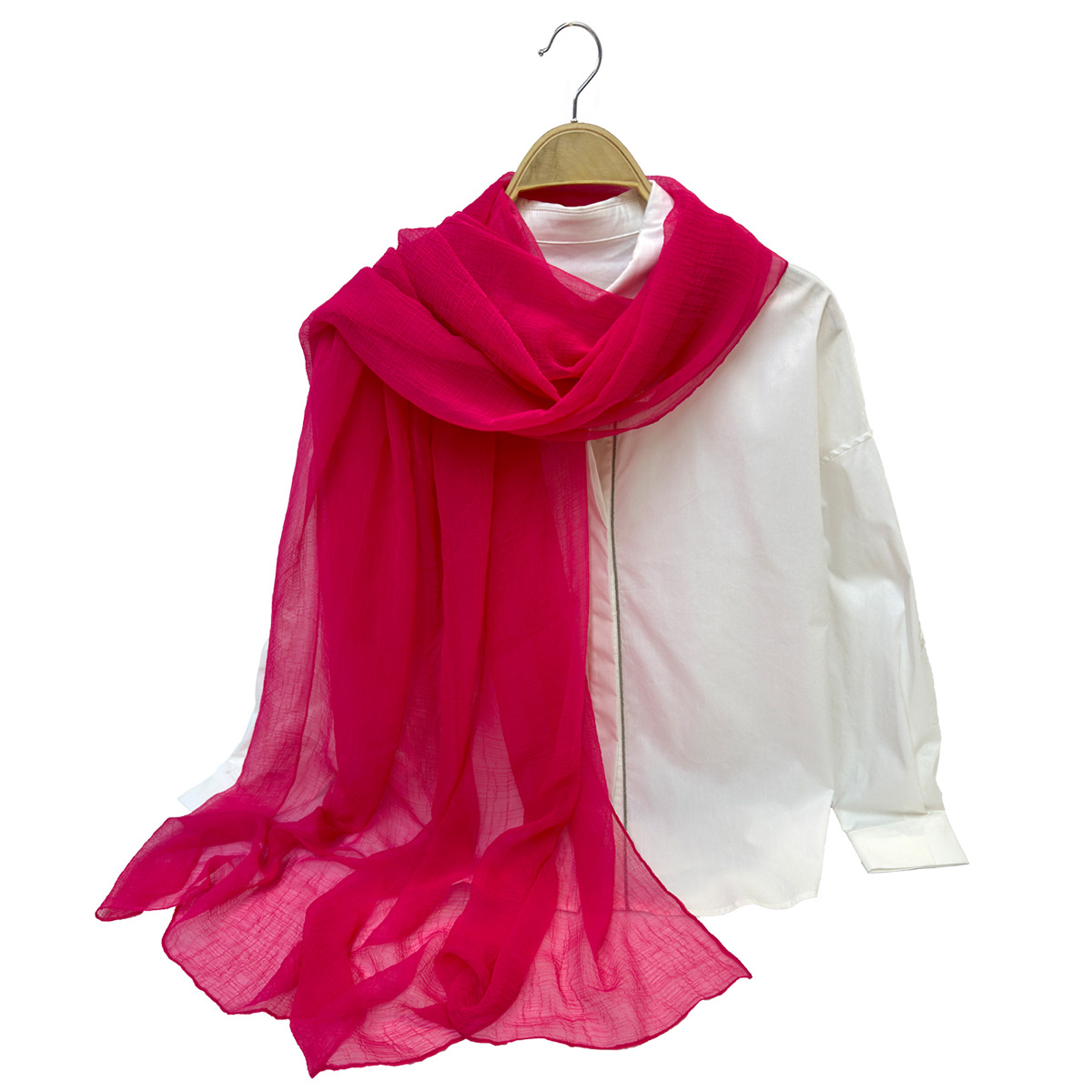 新款欧美出口纯色夏季防晒丝巾沙滩巾披肩 工厂批发定 制详情18