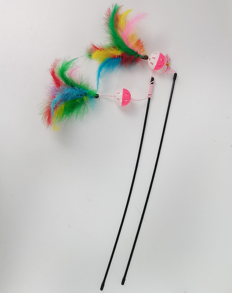 Cat toys with small balls, pet supplies, colorful feather cat toys, cat toys, interactive self-entertaining cat toys pic 10