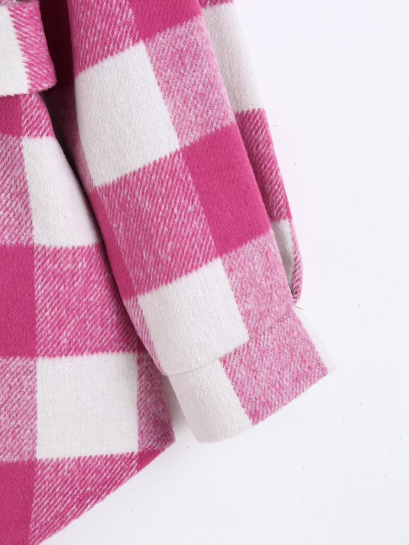 T2024跨境时尚女装 2022秋季新品 腰带格子毛呢宽松外套 5270女式详情16