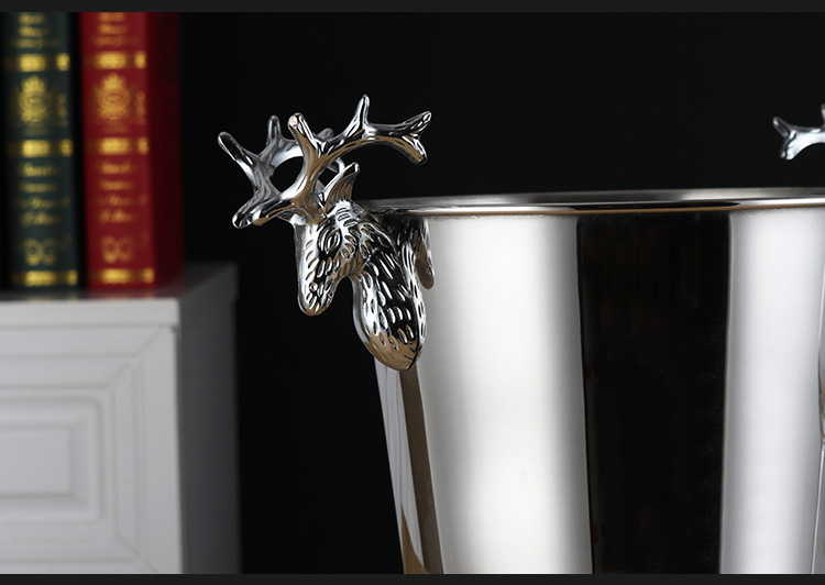 Creative antler stainless steel ice bucket, ice cube bucket, ice granule bucket, champagne bucket, beer and wine bucket for merchants pic 10