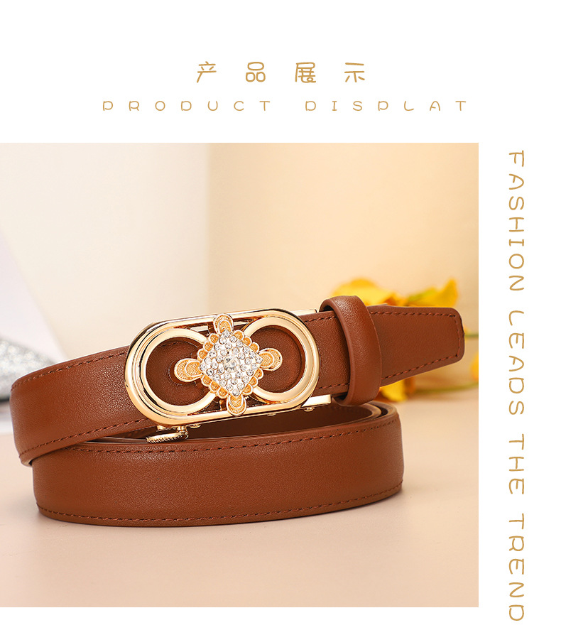 The new pure cowhide Chinese knot automatic buckle simple Korean-style decorative belt and skirt pants for women exude a sense of luxury pic 12