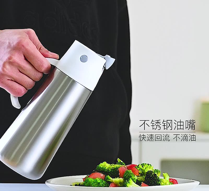 Stainless steel oil pot, kitchen leak-proof oil tank with lid, seasoning bottle, vinegar bottle, oil bottle pic 3