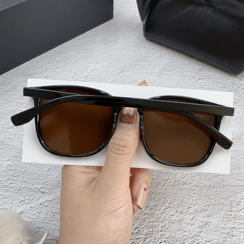 新款黑框茶色墨镜男高级感痞帅遮阳防紫外线太阳镜女韩版时尚方框详情27