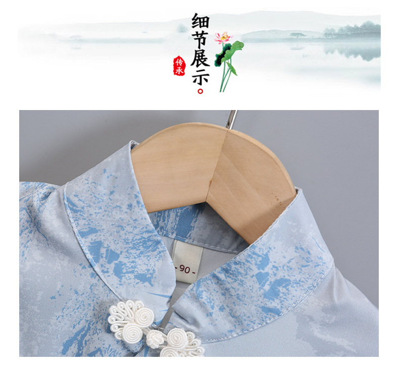 国潮汉服套装儿童国风夏装2025新款男女童六一演出服古装短袖两件套潮详情15