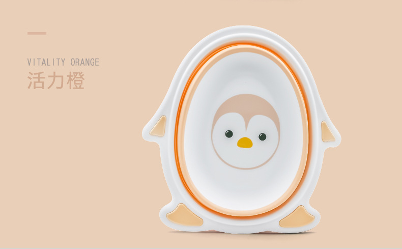 企鹅脸盆婴儿洗脸盆新款宝宝可折叠便携式旅行儿童可爱卡通小脸盆详情10