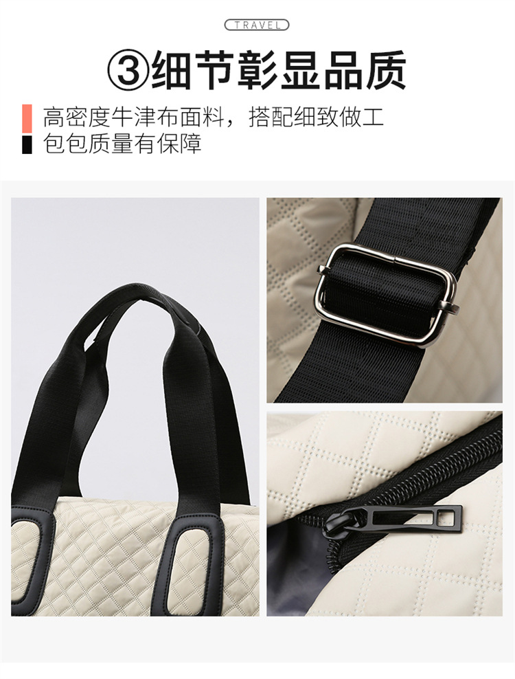 旅游手提包女时运动健身包尚韩版菱格跨境出门短途大容量旅行包详情11