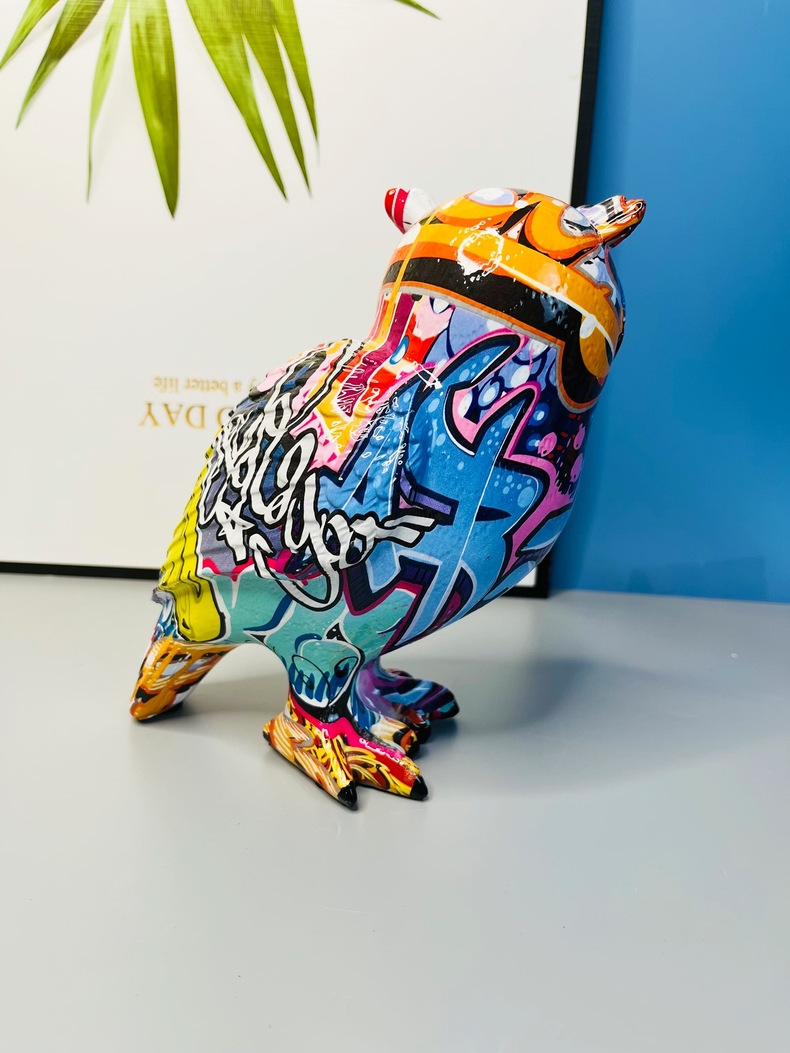 猫头鹰摆件庭院客厅家居电视柜酒柜桌面装饰树脂工艺品家居装饰品详情35