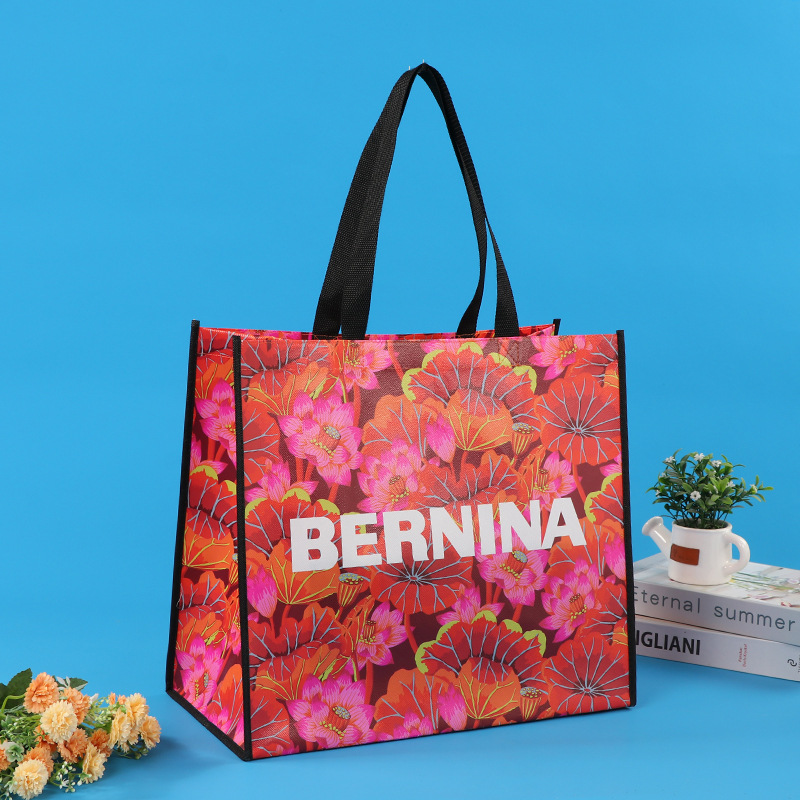 Factory wholesale PP laminated advertising woven bags, laminated non-woven fabric hand-held shopping bags, hand-held woven gift bags pic 11