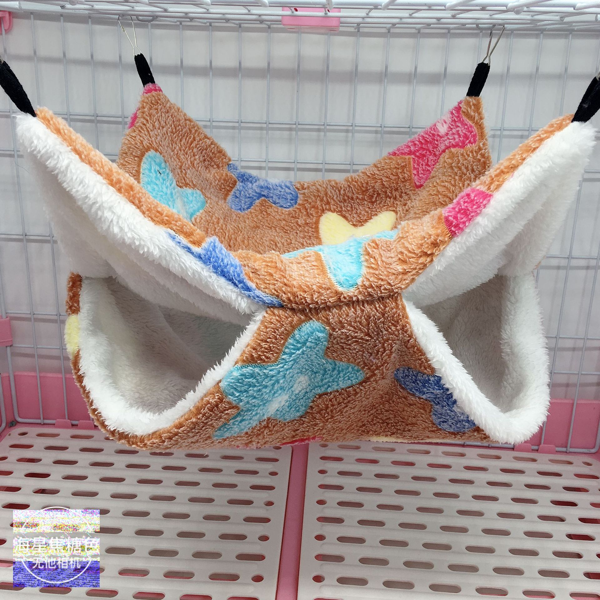 蜜袋鼯保暖双层夹层吊床小宠吊床悬挂式松鼠睡袋宠物用品仓鼠吊床详情25