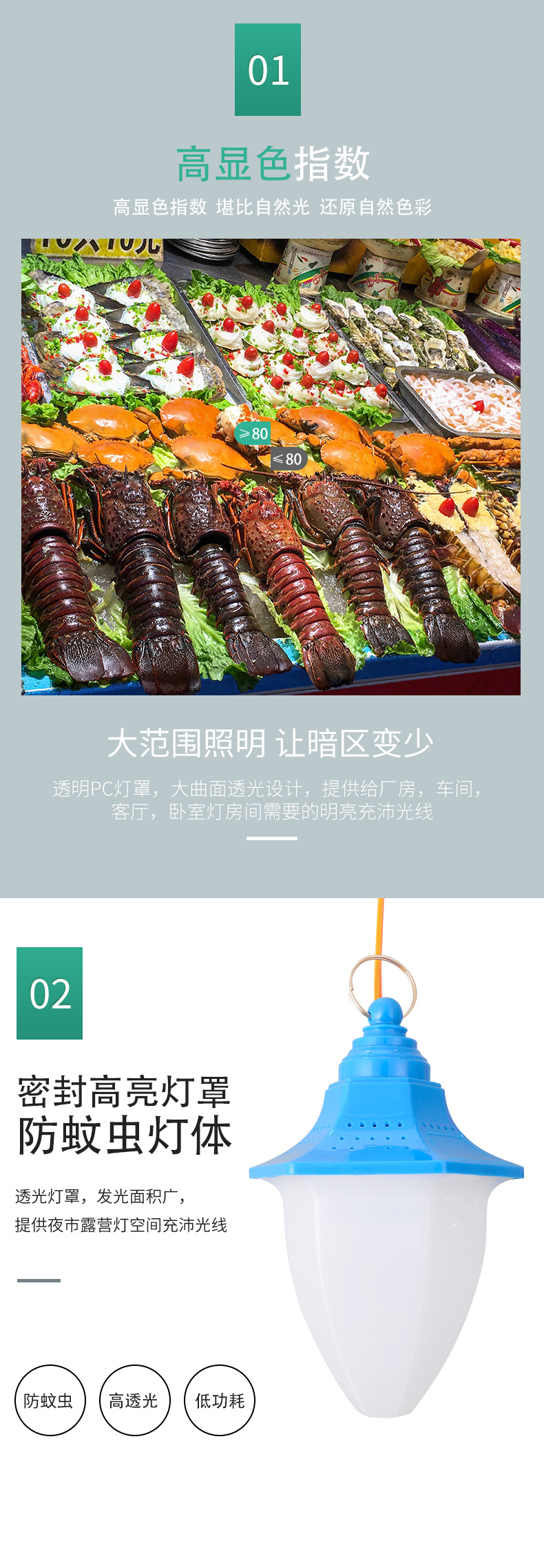 地摊摆摊夜市灯 户外露营旅行装饰携式照明灯  LED球泡灯详情3