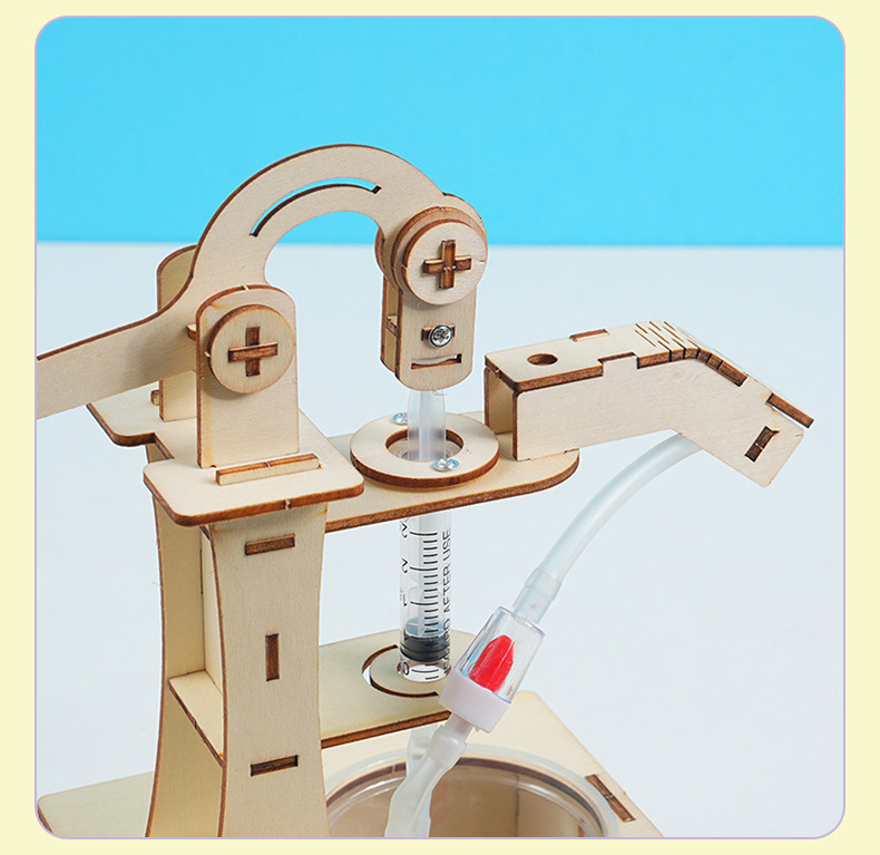 diy hand-pressed water pump well model, student science and technology small project, lever principle, science experiment, frontiers of science education pic 13