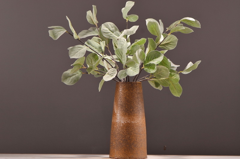 Factory direct sales of artificial leaves, wholesale of flocking artificial paulownia leaves, flower arrangement leaf materials, photography props, artificial green plants pic 18