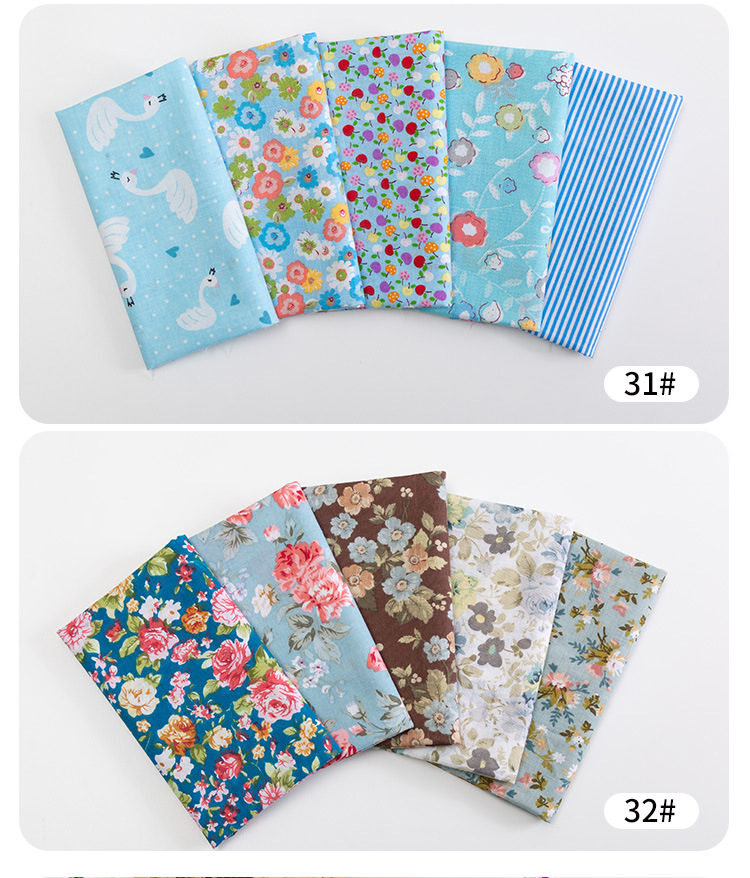 拼布布组纯棉平纹碎花布料 布头玩具碎花面料批发跨境diy手工拼布详情29