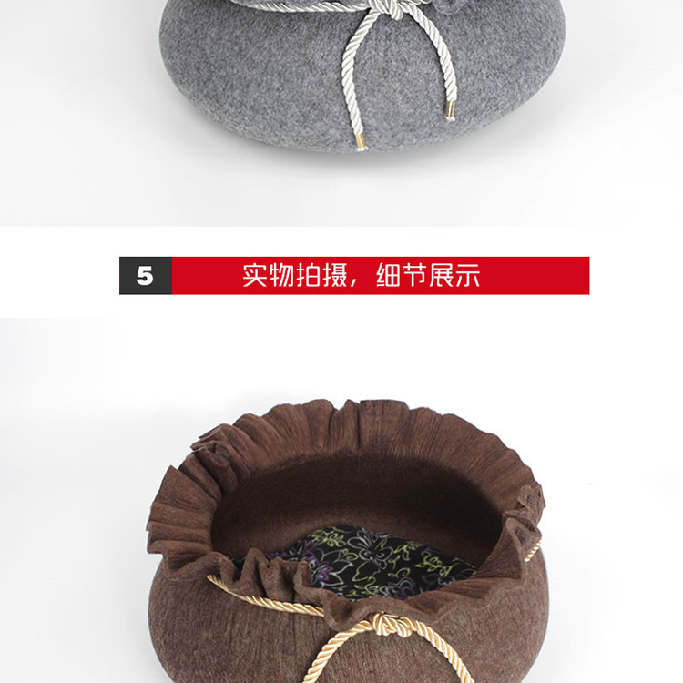 Wholesale manufacturer, wholesale cat beds, dog beds, pet beds, felt, pet beds, four-season fashionable wool felt for warmth pic 8