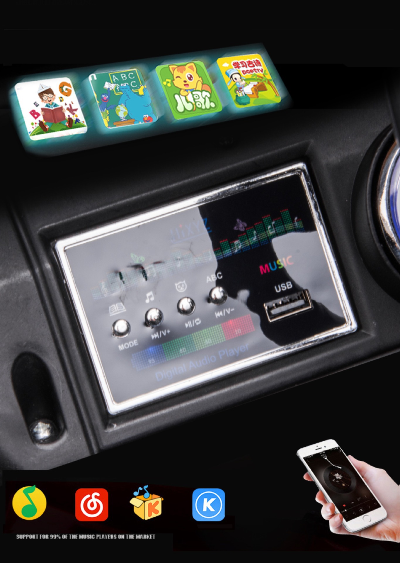 儿童电动车大g四轮可坐人宝宝遥控玩具车男女孩周岁礼物越野汽车详情16