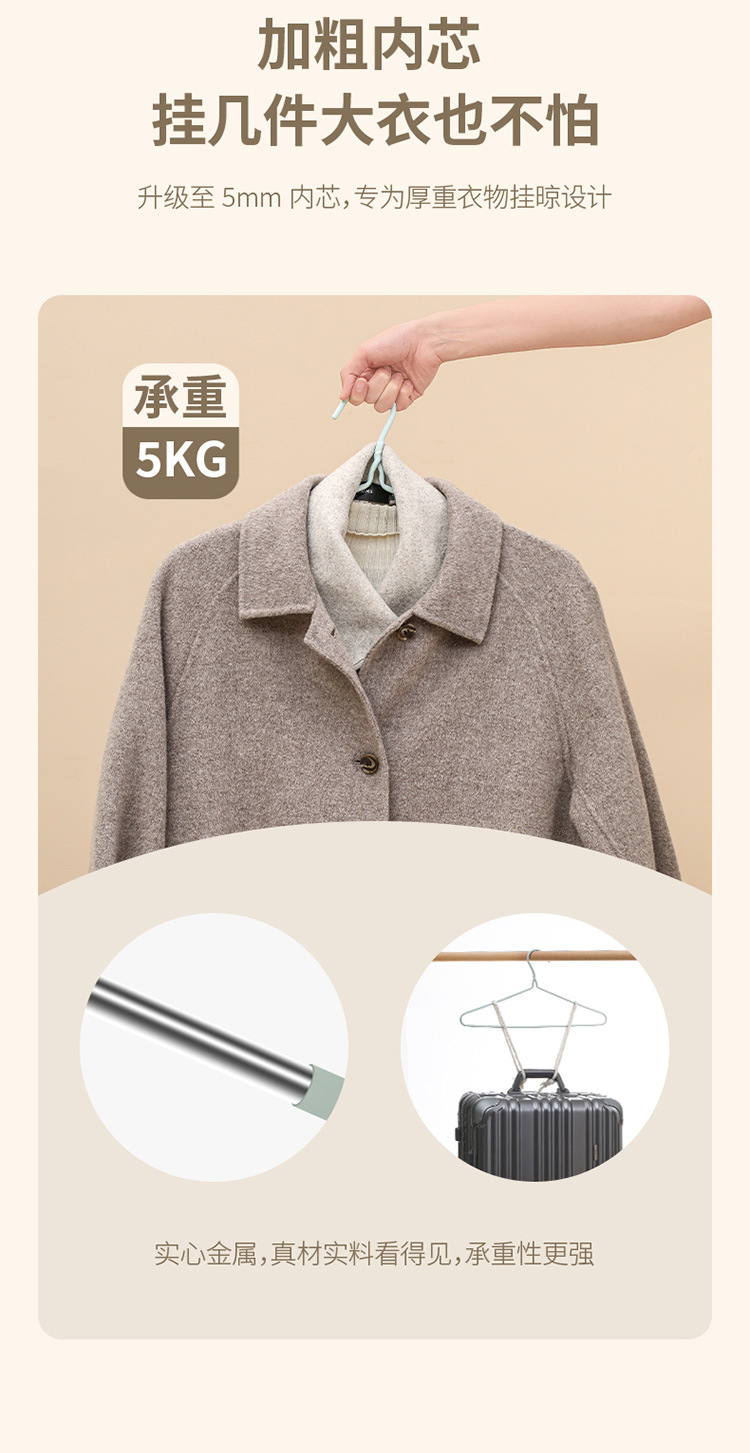 FaSoLa household thickened clothes drying rack, clothes hanging support, sun-drying dipped plastic dry and wet dual-purpose stall, dormitory clothes hanger pic 23