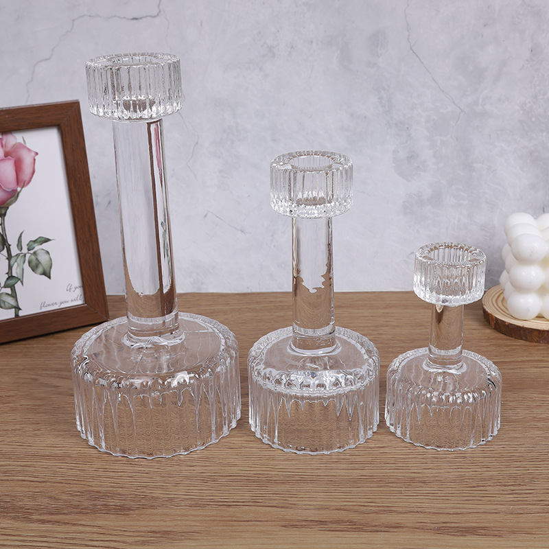 Light luxury glass candle ornaments, romantic dining table, candlelight dinner wholesale, simple decorative ornaments pic 4