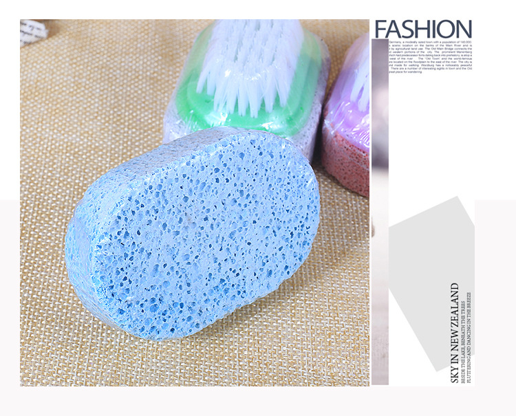 Multi-color double-sided exfoliating foot stone brush, foot massage board brush, exfoliating nail brush, calluses and beauty tools pic 3