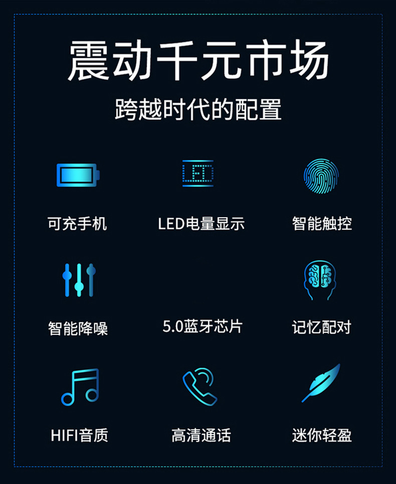 f9触摸蓝牙耳机 入耳式真无线运动m20m27m41m36数显蓝牙耳机跨境详情14