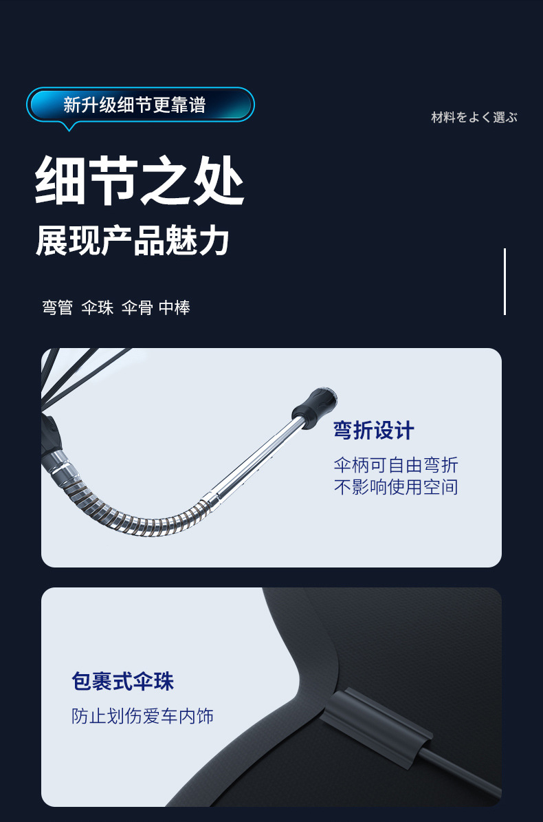 工厂直销伞式遮阳挡汽车隔热遮阳伞车窗遮阳帘前挡风玻璃伸缩遮阳详情12
