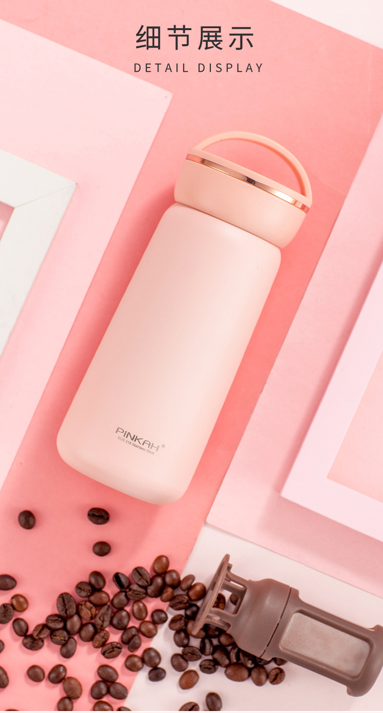 品家316食品级不锈钢保温杯女ins学生随手杯简约可爱带滤网咖啡杯详情12