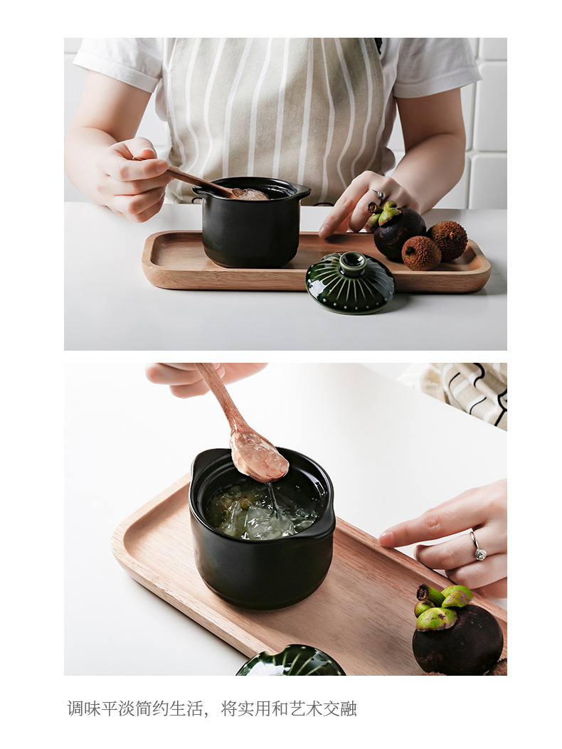 Creative small stew pot, ceramic seasoning jar, salt jar, kitchen Japanese seasoning jar, seasoning bottle, chili jar set wholesale pic 9