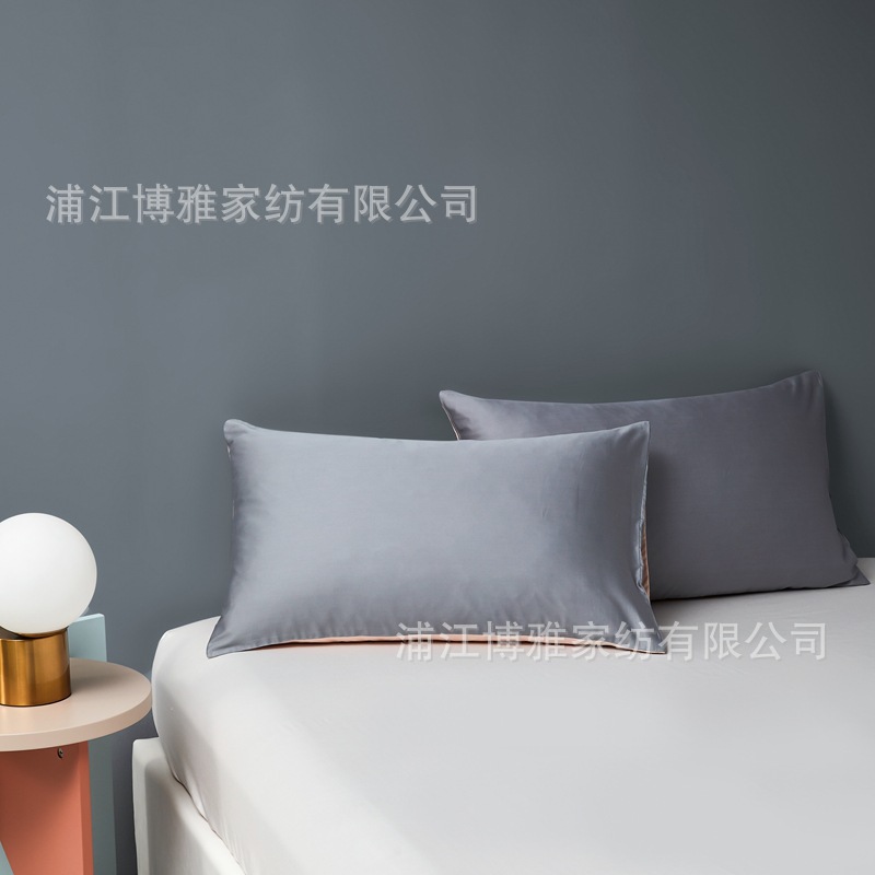 New Product 2022 Light Luxury Pair Pillowcase, 60-count long-staple cotton AB panel design, double-piece universal pillowcase wholesale pic 22